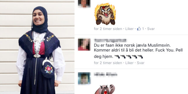 Anmeldte Hodne: Sahfana (37) fikk sydd bunad med hijab. Utløste et skred av hatmeldinger og rasisme