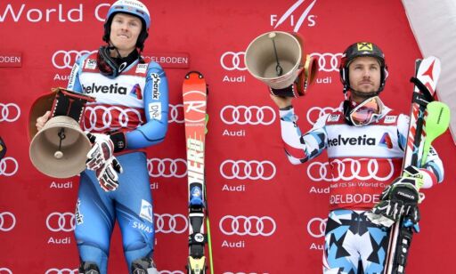 Hirscher reagerte med vantro på Kristoffersens superseier:
- Han sa ikke så mye på flyet ...