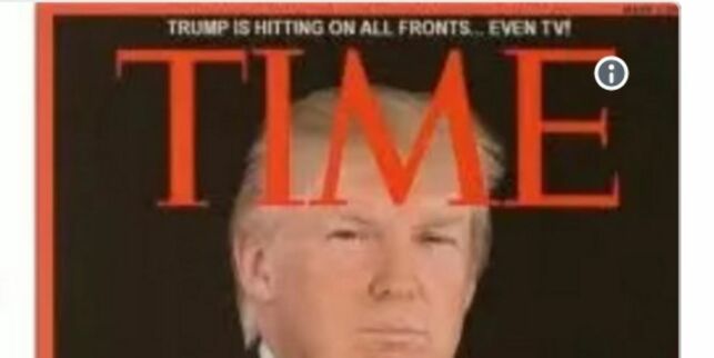 Dette magasincoveret henger ved flere av Trumps golfbaner. Problemet er at det har aldri vært på trykk
