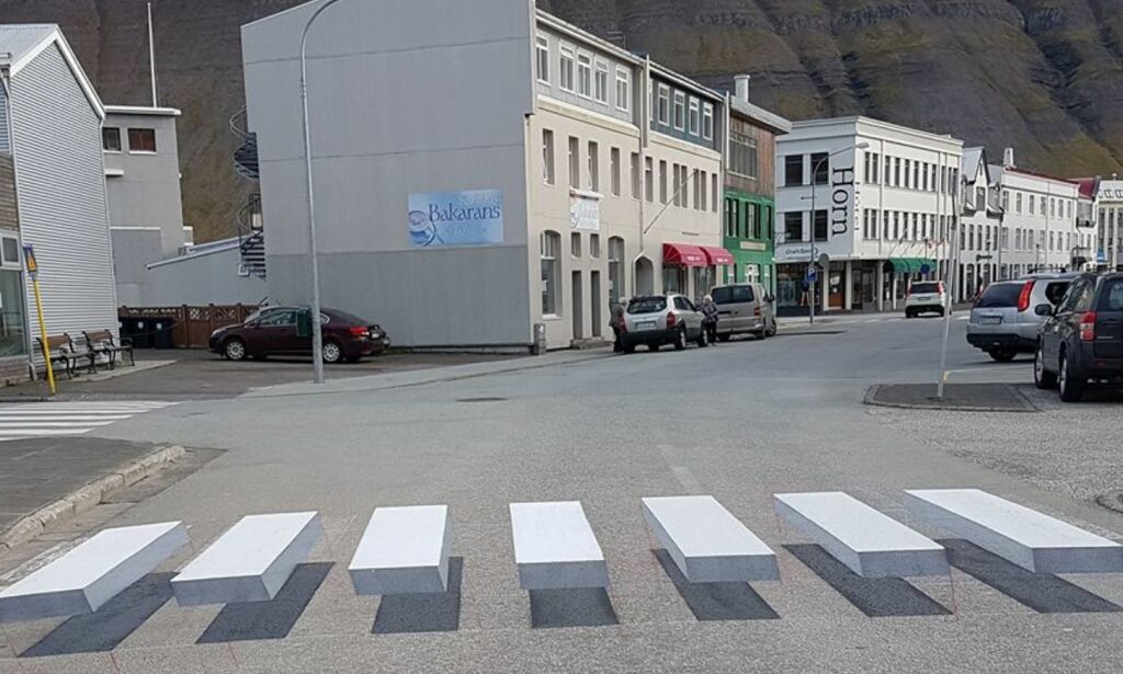Islandsk fotgjengerfelt går verden rundt