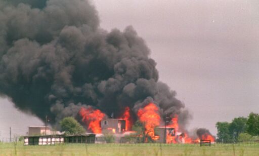 **FILE**Flames engulf the Branch Davidian compound in this April 19, 1993 file photo in Waco, Texas. Eighty-one Davidians, including leader David Koresh, perished as federal agents tried to drive them out of the compound. This year marks the twelfth anniversary of the fire. (AP Photo/Susan Weems)