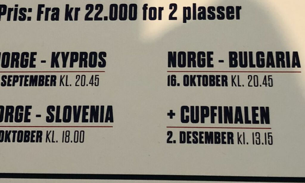 NFFs grådighet gjør VIP-billetter til Norge-Kypros dyrere enn United-Liverpool