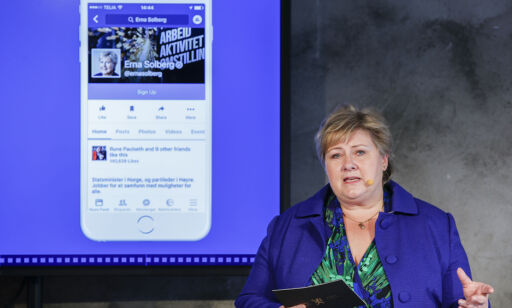 Erna Solberg stenger Facebook-veggen sin
